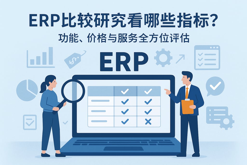 ERP比较研究看哪些指标？功能、价格与服务全方位评估
