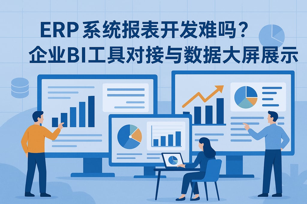 ERP系统报表开发难吗？企业BI工具对接与数据大屏展示