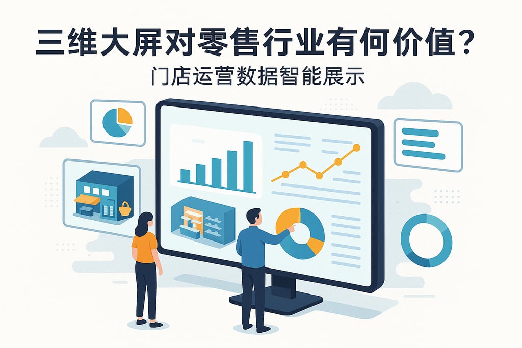 三维大屏对零售行业有何价值？门店运营数据智能展示