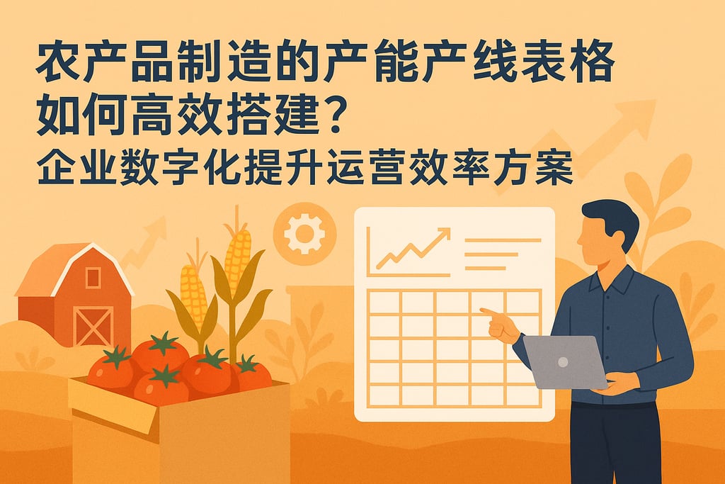 农产品制造的产能产线表格如何高效搭建？企业数字化提升运营效率方案