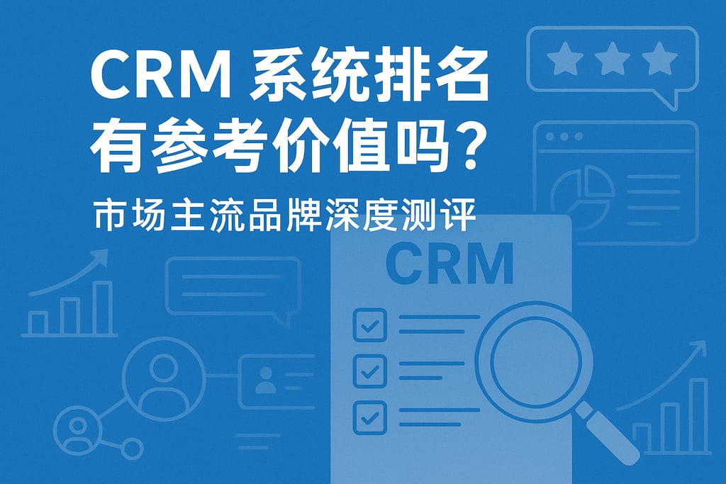 CRM系统排名有参考价值吗？市场主流品牌深度测评