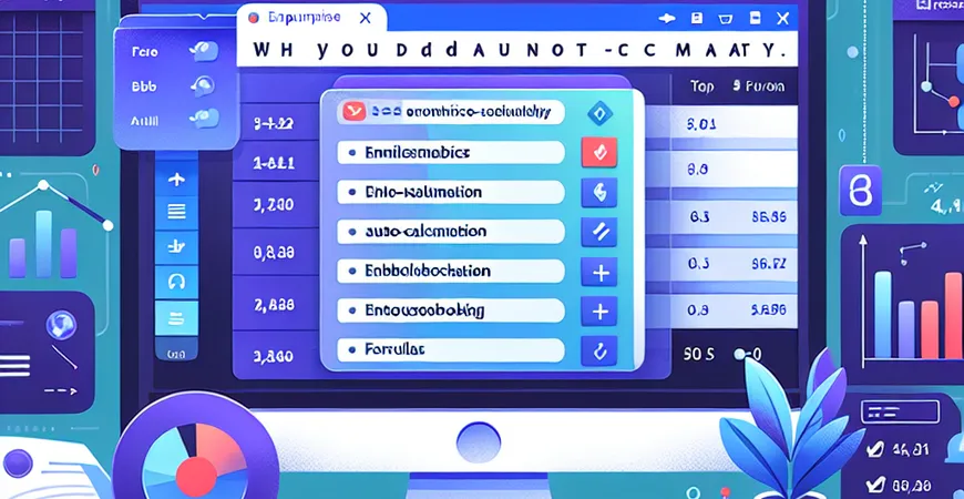 Excel中的数据没有自动计算的原因及解决方案