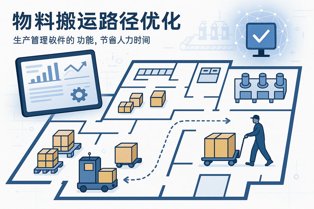 生产管理软件的「物料搬运路径优化」功能，节省人力时间