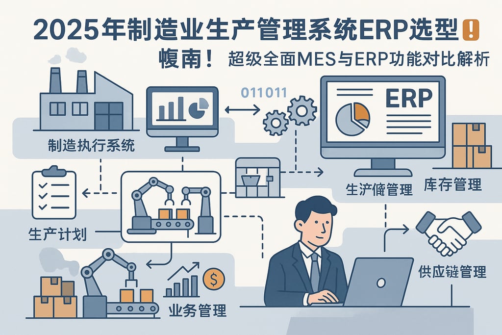 2025年制造业生产管理系统ERP选型指南，收藏！超级全面MES与ERP功能对比解析