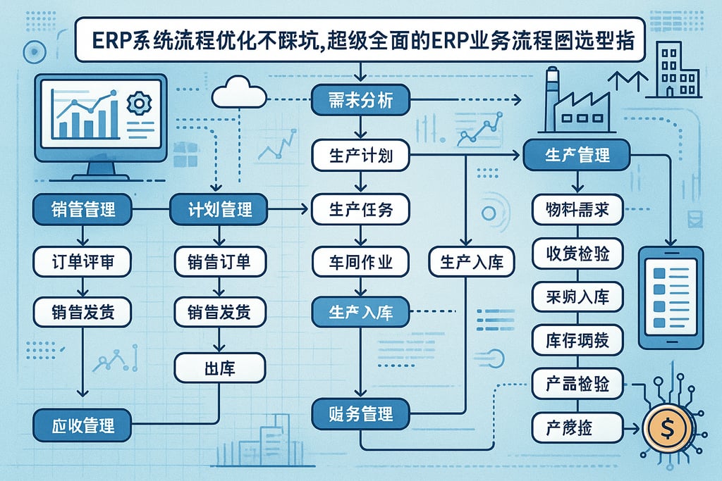ERP系统流程优化不踩坑，超级全面的ERP业务流程图选型指
