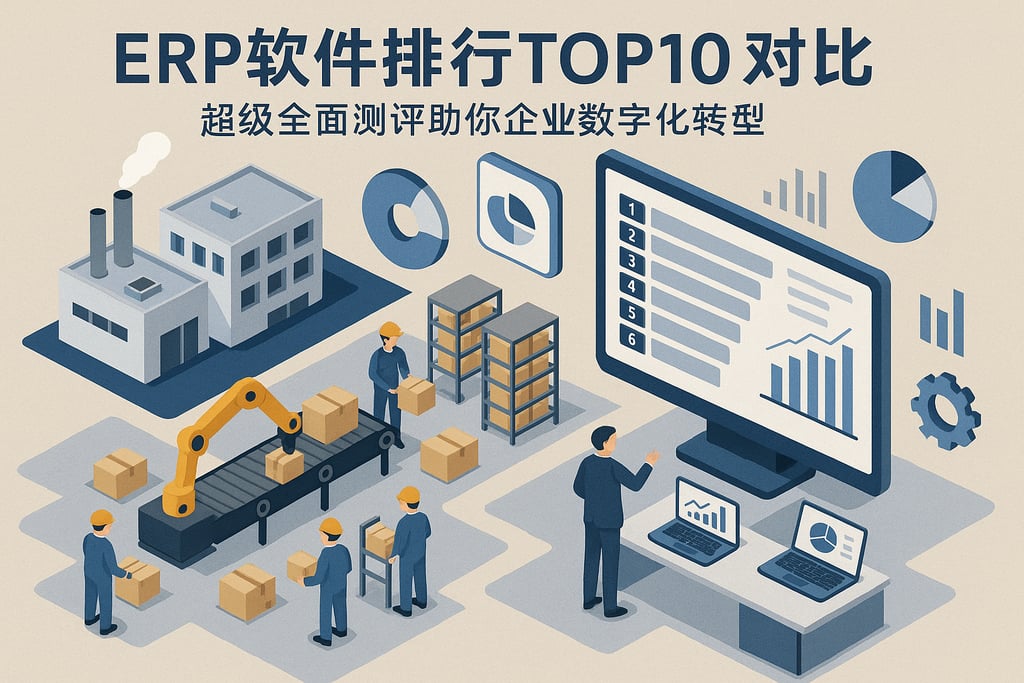 ERP软件排行TOP10对比，超级全面测评助你企业数字化转型