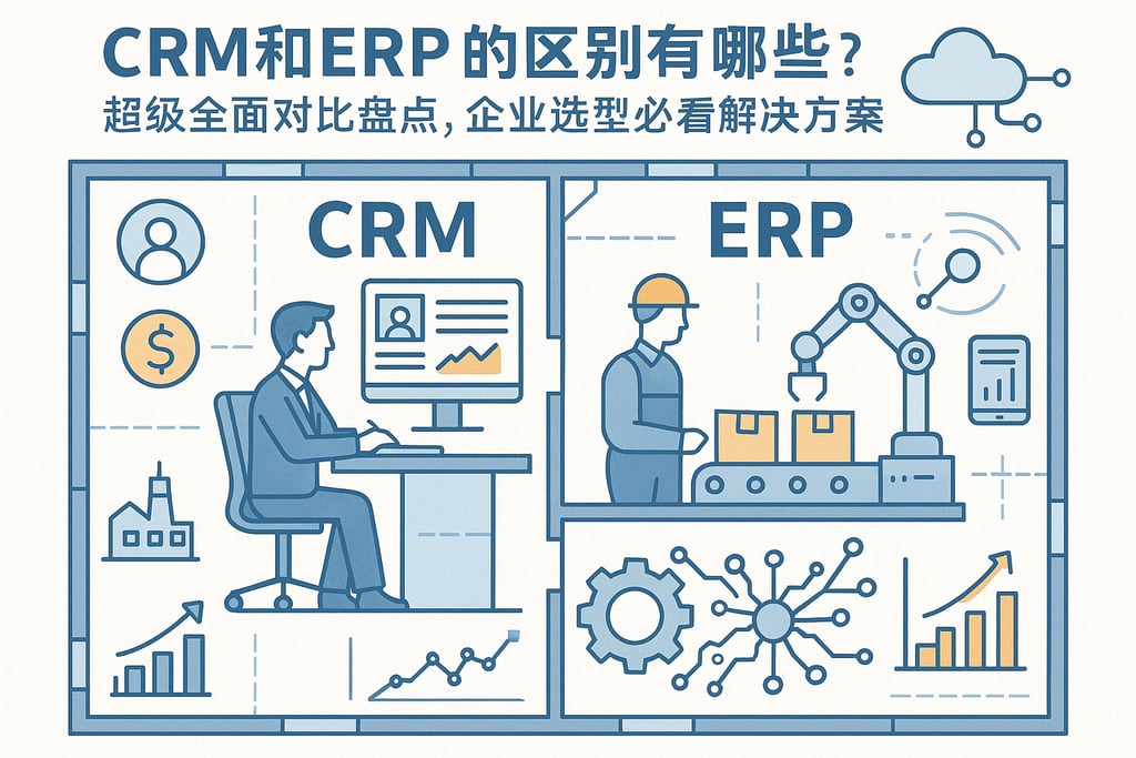 crm和erp的区别有哪些？超级全面对比盘点，企业选型必看解决方案