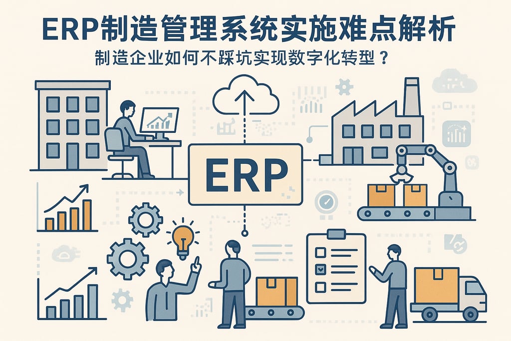 erp制造管理系统实施难点解析，制造企业如何不踩坑实现数字化转型？