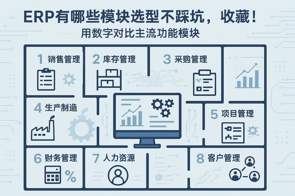 erp有哪些模块选型不踩坑，收藏！用数字对比主流功能模块