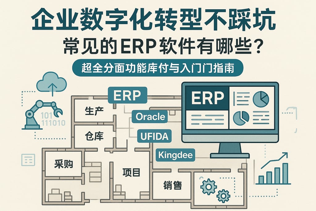 企业数字化转型不踩坑，常见的ERP软件有哪些？超级全面的功能盘点与入门指南