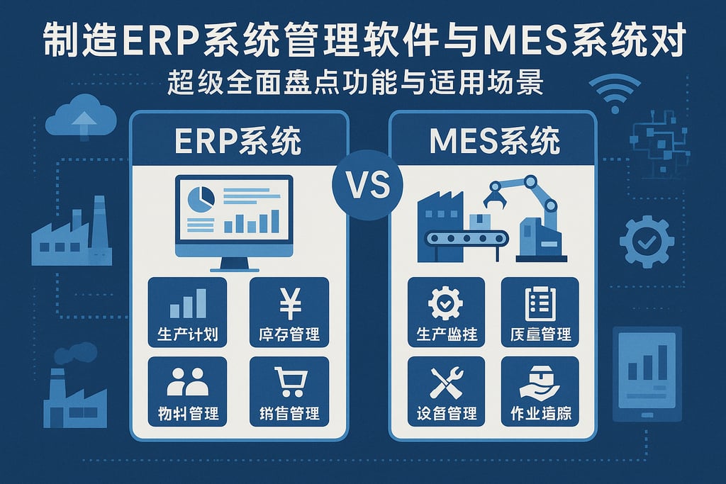 制造erp系统管理软件与MES系统对比，超级全面盘点功能与适用场景