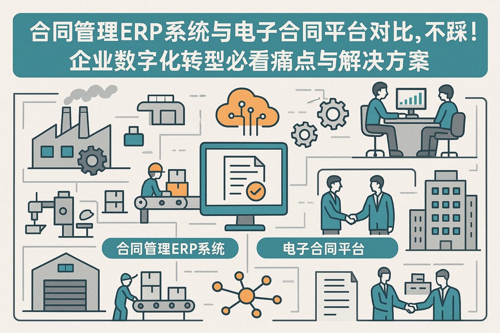 合同管理ERP系统与电子合同平台对比，不踩坑！企业数字化转型必看痛点与解决方案