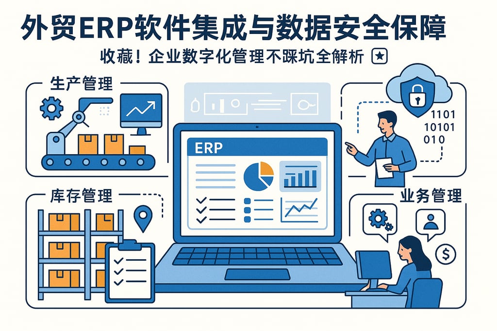 外贸ERP软件集成与数据安全保障，收藏！企业数字化管理不踩坑全解析