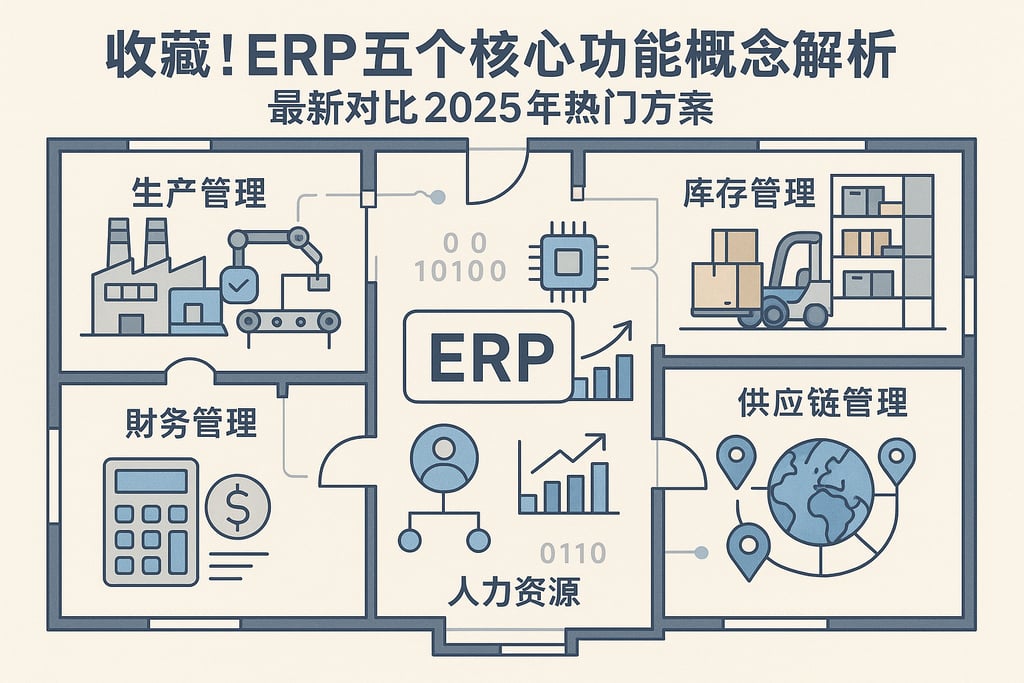 收藏！erp五个核心功能概念解析，最新对比2025年热门方案