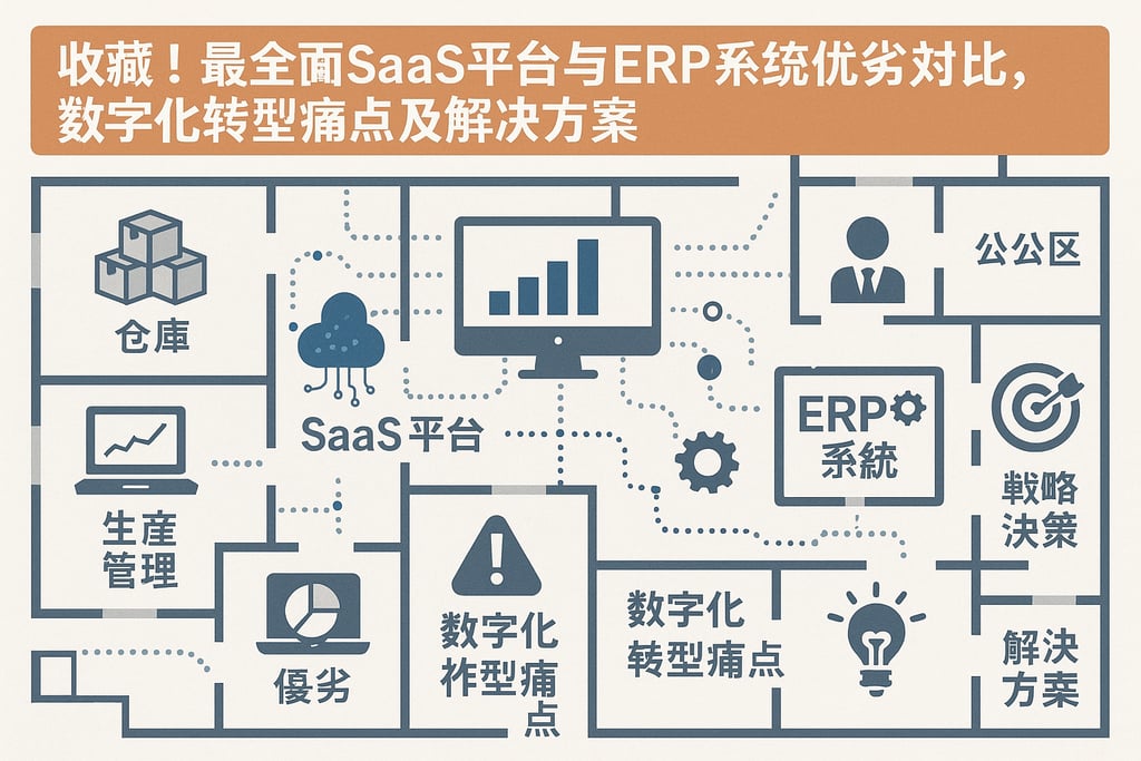 收藏！最全面saas平台与erp系统优劣对比，数字化转型痛点及解决方案