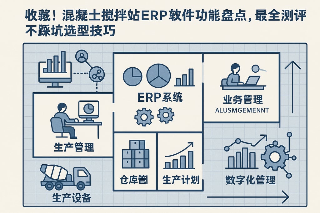 收藏！混凝土搅拌站erp软件功能盘点，最全测评不踩坑选型技巧