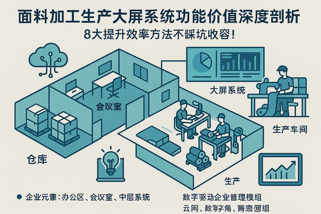 面料加工生产大屏系统功能价值深度剖析，8大提升效率方法不踩坑收藏！
