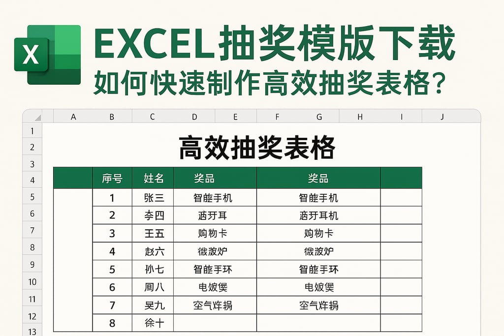 excel抽奖模板下载推荐，如何快速制作高效抽奖表格？