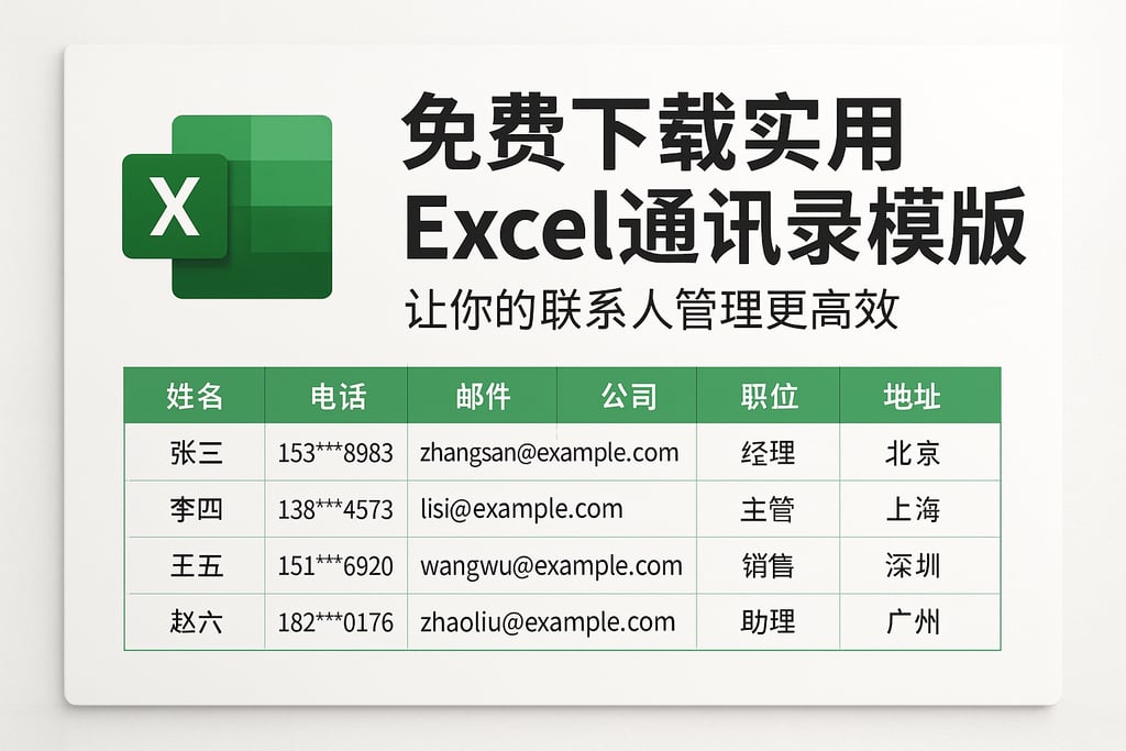 免费下载实用Excel通讯录模板，让你的联系人管理更高效