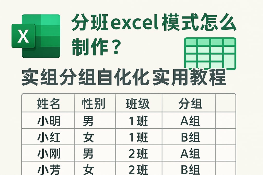 分班excel模板怎么制作？班级分组自动化实用教程