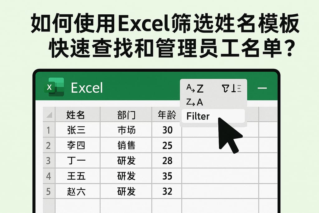 如何使用excel筛选姓名模板，快速查找和管理员工名单？