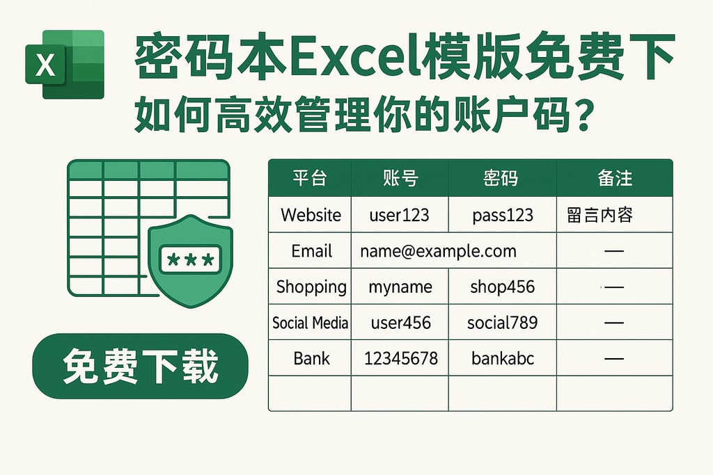 密码本Excel模板免费下载，如何高效管理你的账号密码？