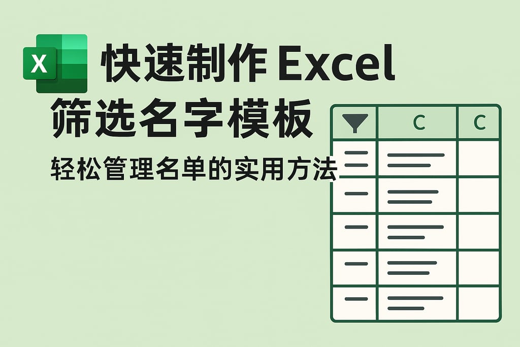 快速制作excel筛选名字模板，轻松管理名单的实用方法