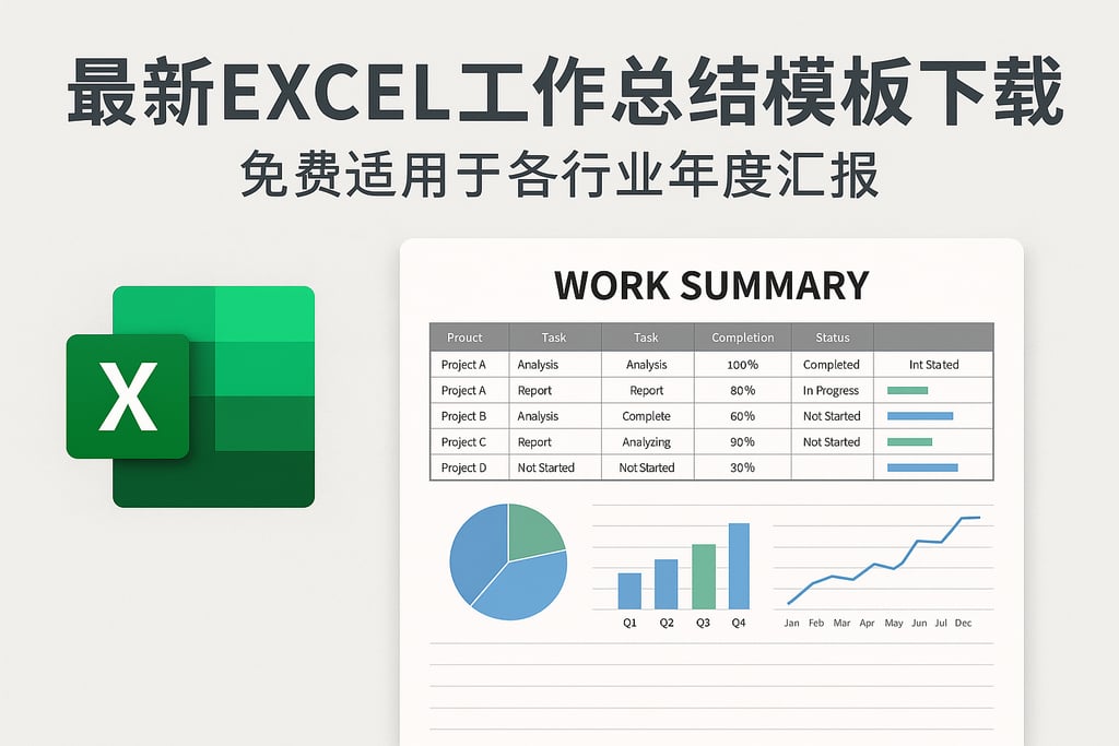 最新excel工作总结模板下载，免费适用于各行业年度汇报