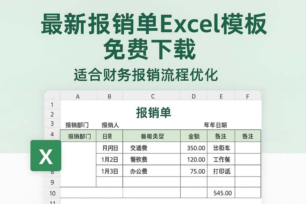 最新报销单excel模板免费下载，适合财务报销流程优化