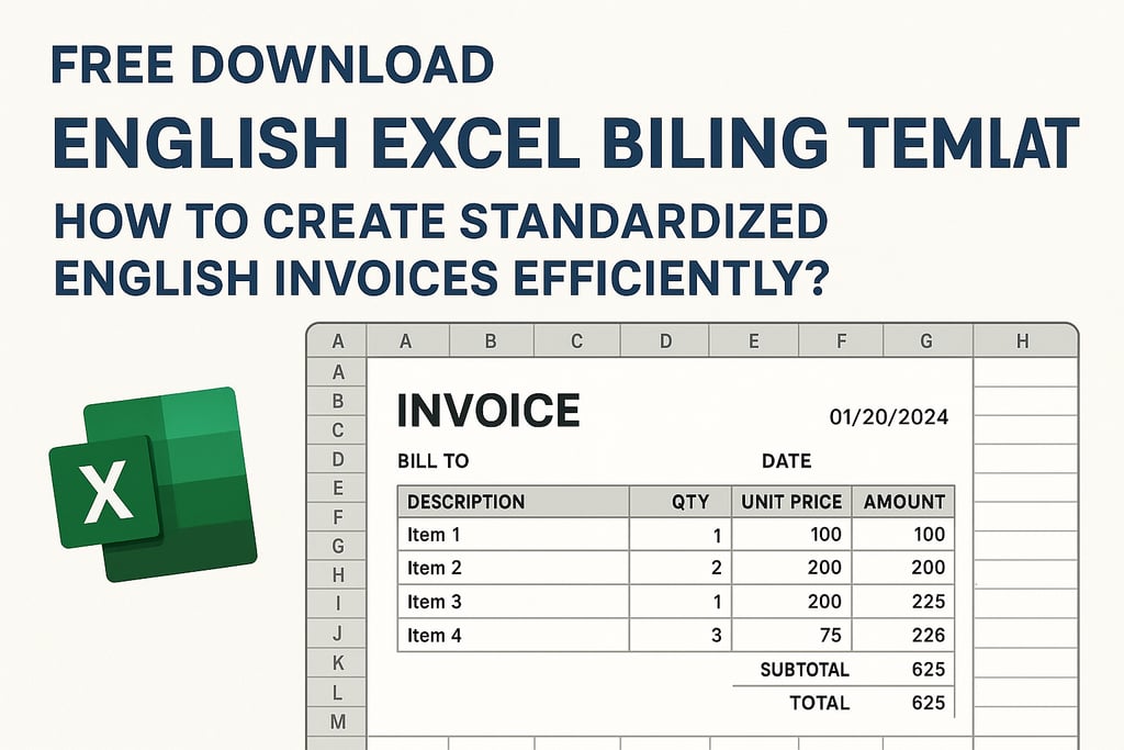 英语Excel账单模板免费下载，如何高效制作标准化英文账单？