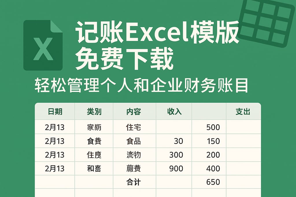 记账excel模板免费下载，轻松管理个人和企业财务账目