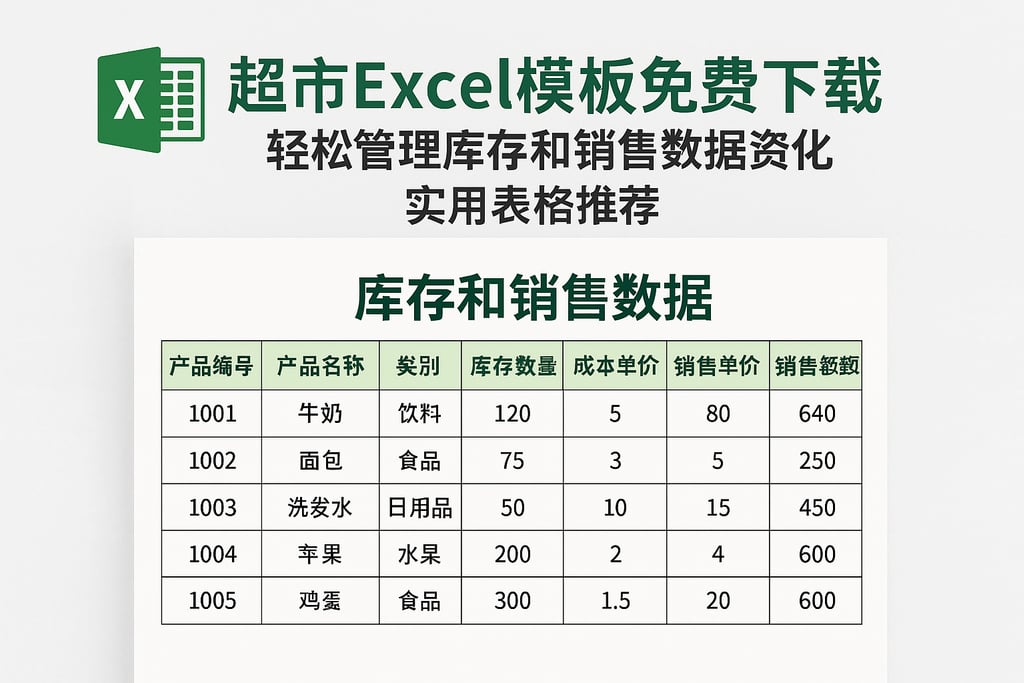 超市excel模板免费下载，轻松管理库存和销售数据，实用表格推荐