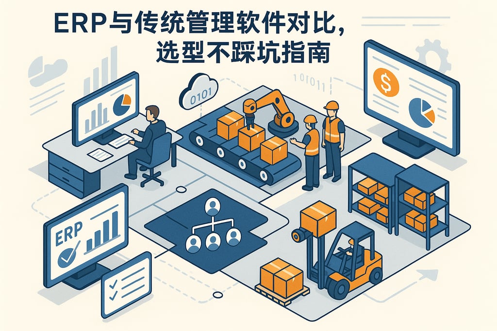 ERP与传统管理软件对比，选型不踩坑指南