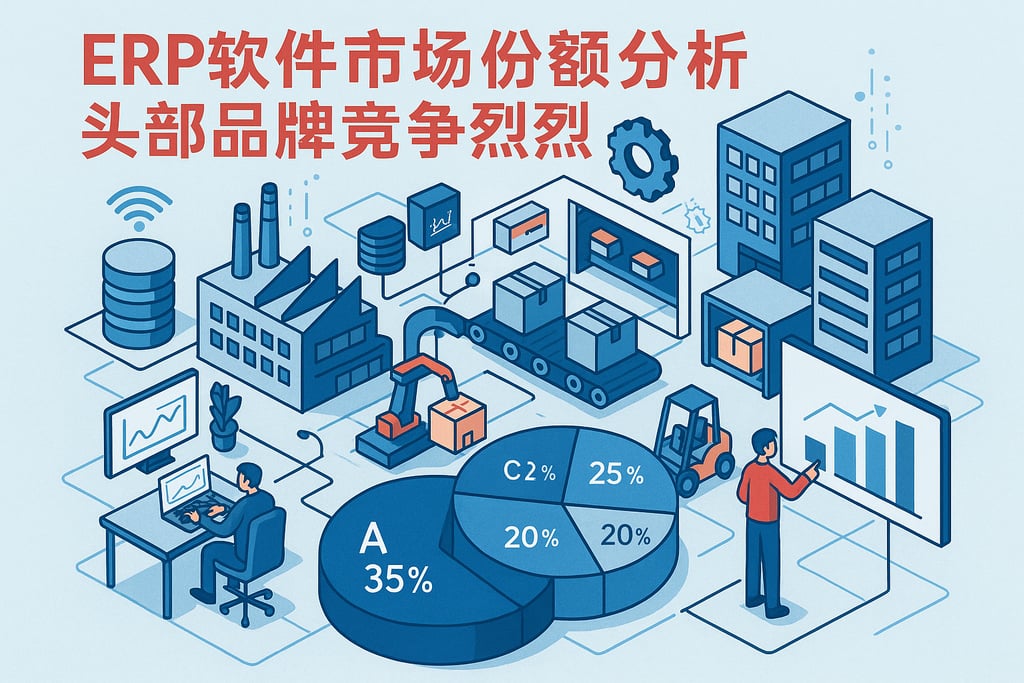 ERP软件市场份额分析，头部品牌竞争激烈
