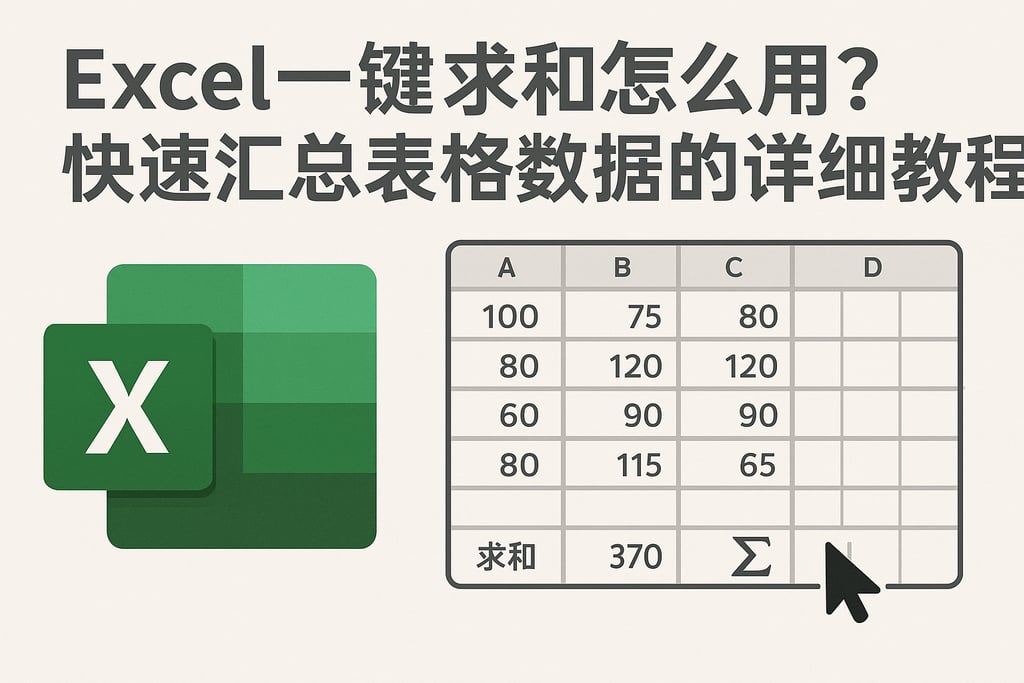 Excel一键求和怎么用？快速汇总表格数据的详细教程