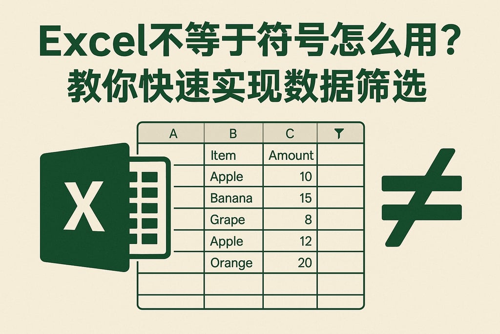 Excel不等于符号怎么用？教你快速实现数据筛选