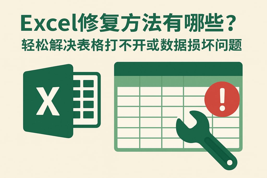 Excel修复方法有哪些？轻松解决表格打不开或数据损坏问题