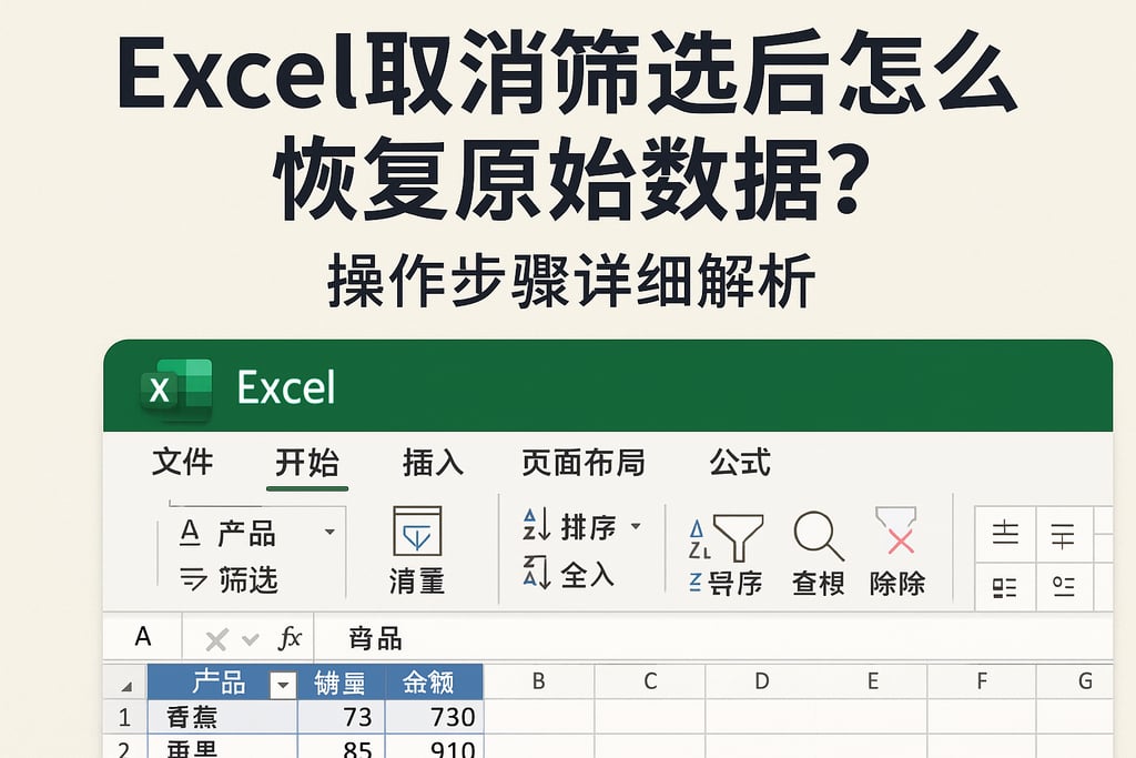 Excel取消筛选后怎么恢复原始数据？操作步骤详细解析
