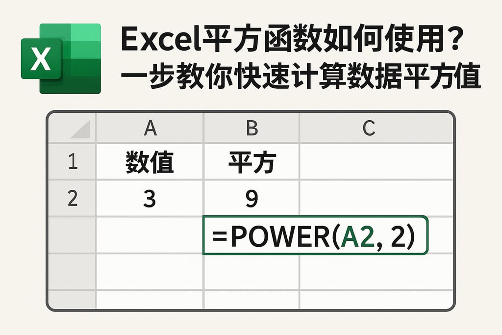Excel平方函数如何使用？一步教你快速计算数据平方值