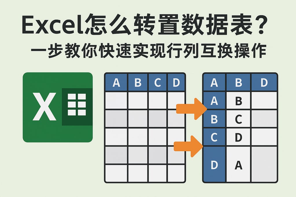 Excel怎么转置数据表？一步教你快速实现行列互换操作