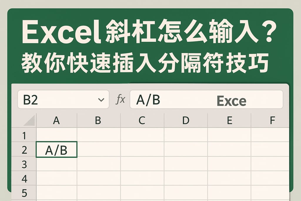 Excel斜杠怎么输入？教你快速插入分隔符技巧
