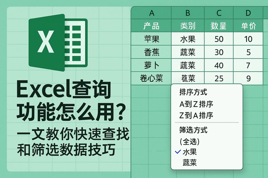 Excel查询功能怎么用？一文教你快速查找和筛选数据技巧