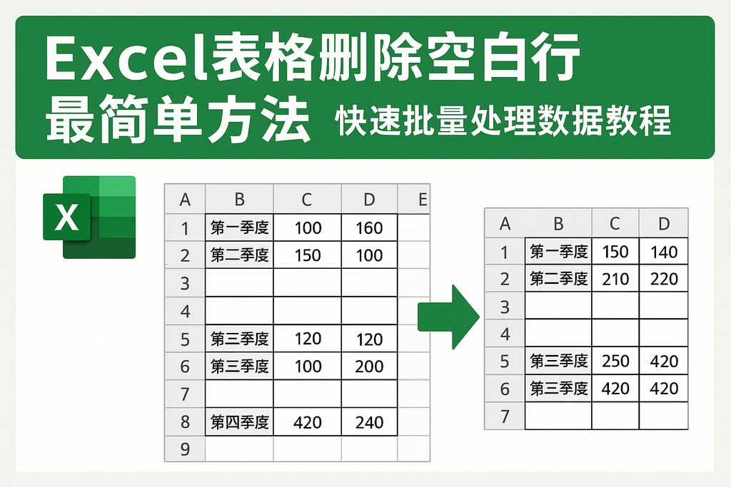 Excel表格删除空白行最简单方法，快速批量处理数据教程