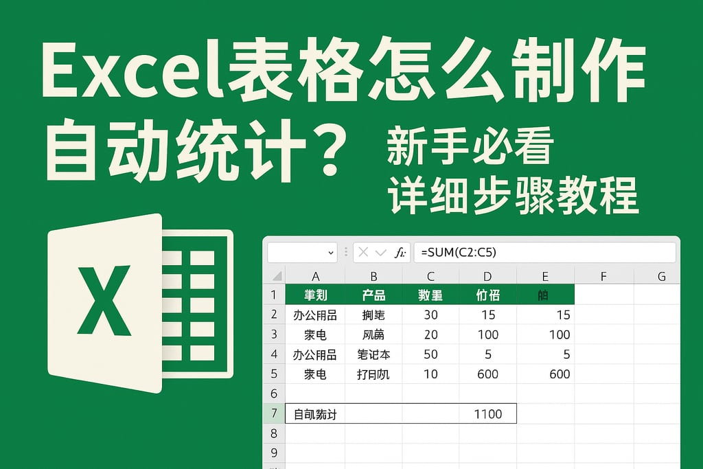 Excel表格怎么制作自动统计？新手必看详细步骤教程