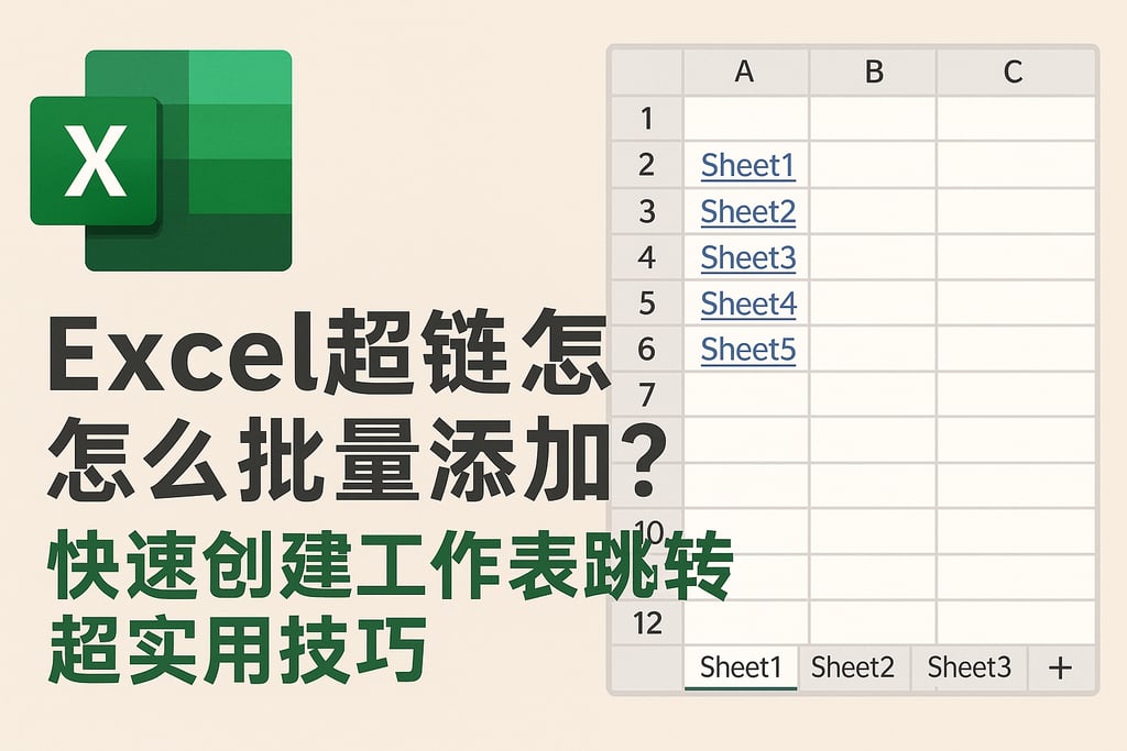 Excel超链接怎么批量添加？快速创建工作表跳转超实用技巧
