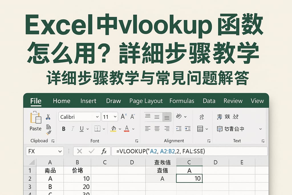 excel中vlookup函数怎么用？详细步骤教学与常见问题解答