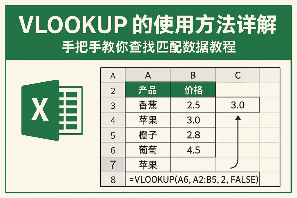excel函数vlookup的使用方法详解！手把手教你查找匹配数据教程