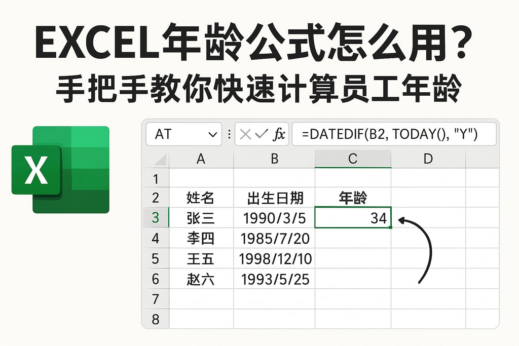 excel年龄公式怎么用？手把手教你快速计算员工年龄