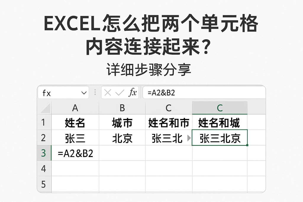 excel怎么把两个单元格内容连接起来？详细步骤分享