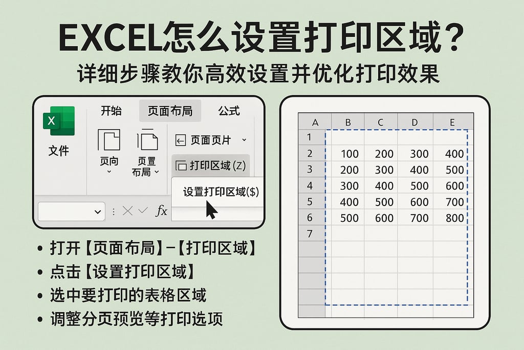 excel怎么设置打印区域？详细步骤教你高效设置并优化打印效果